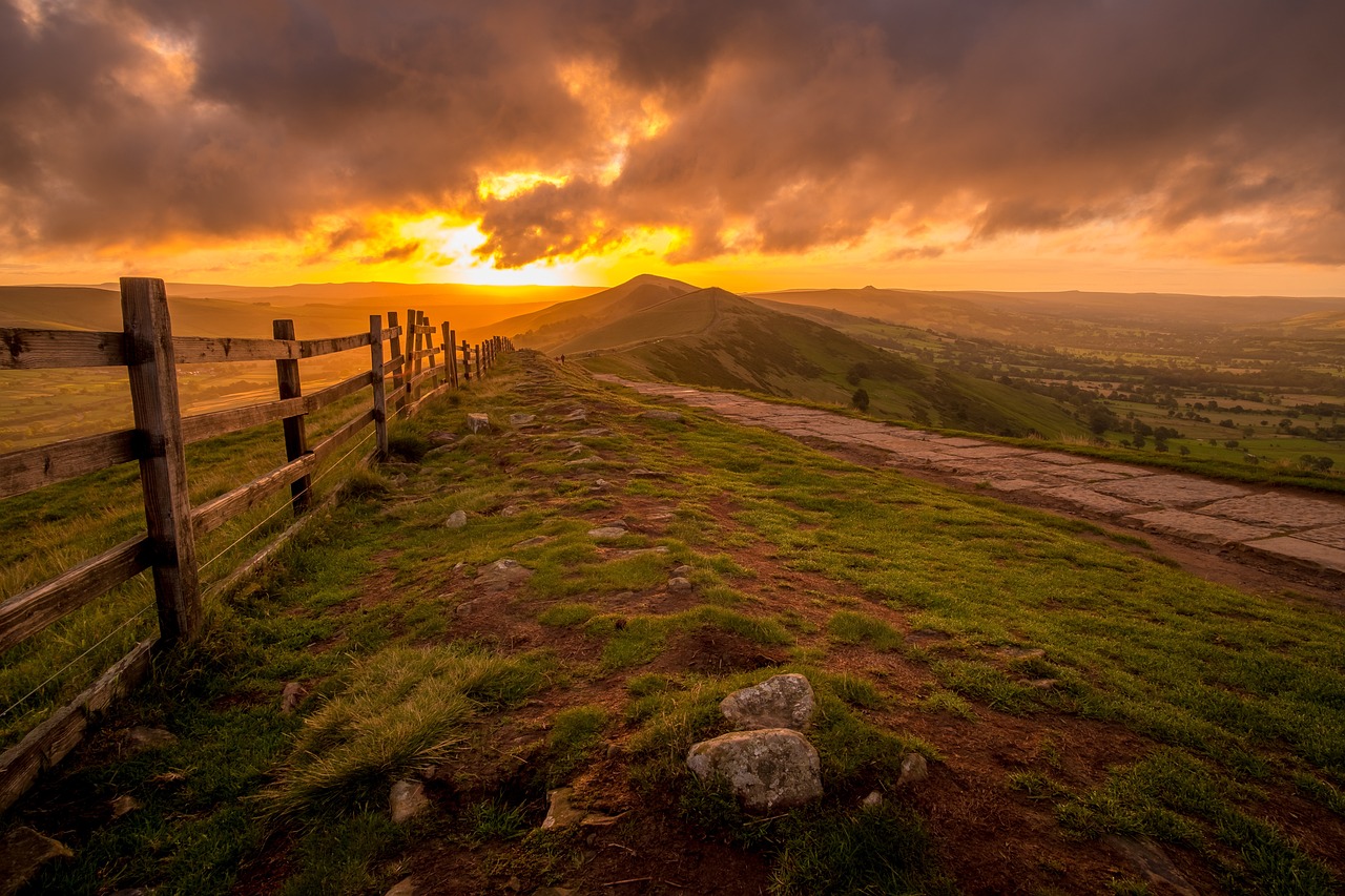 Photo by TimHill hill, wooden fence, sunset